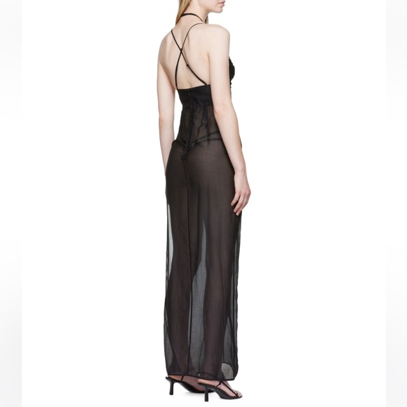 Nensi Dojaka sheer silk maxi dress with side slit - Picture 6 of 10